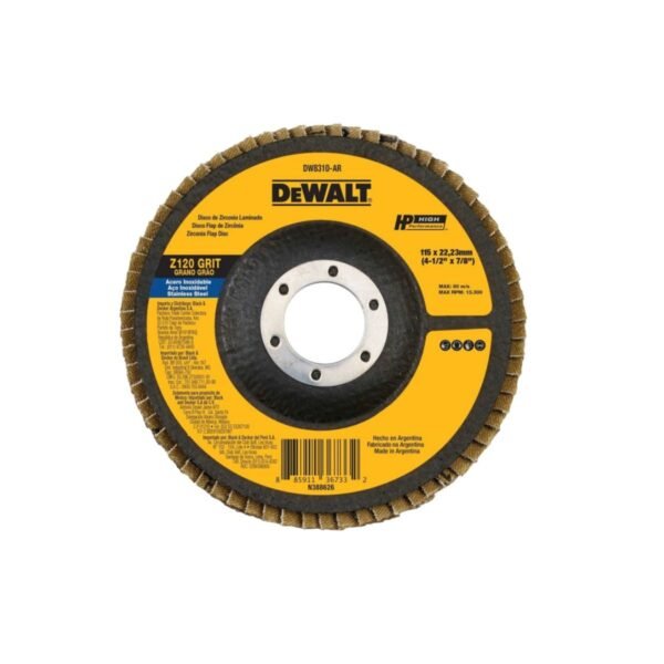 Ferrobrero | DISCO FLAP 4″1/2 (DEWALT)PACK X 10 UNIDADES