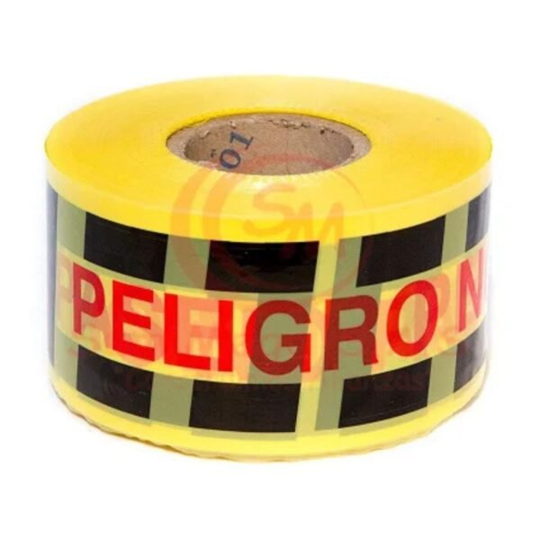 Ferrobrero | CINTA PELIGRO AMARILLA-NEGRA(ROLLO 3″1/2 X 500 METROS)